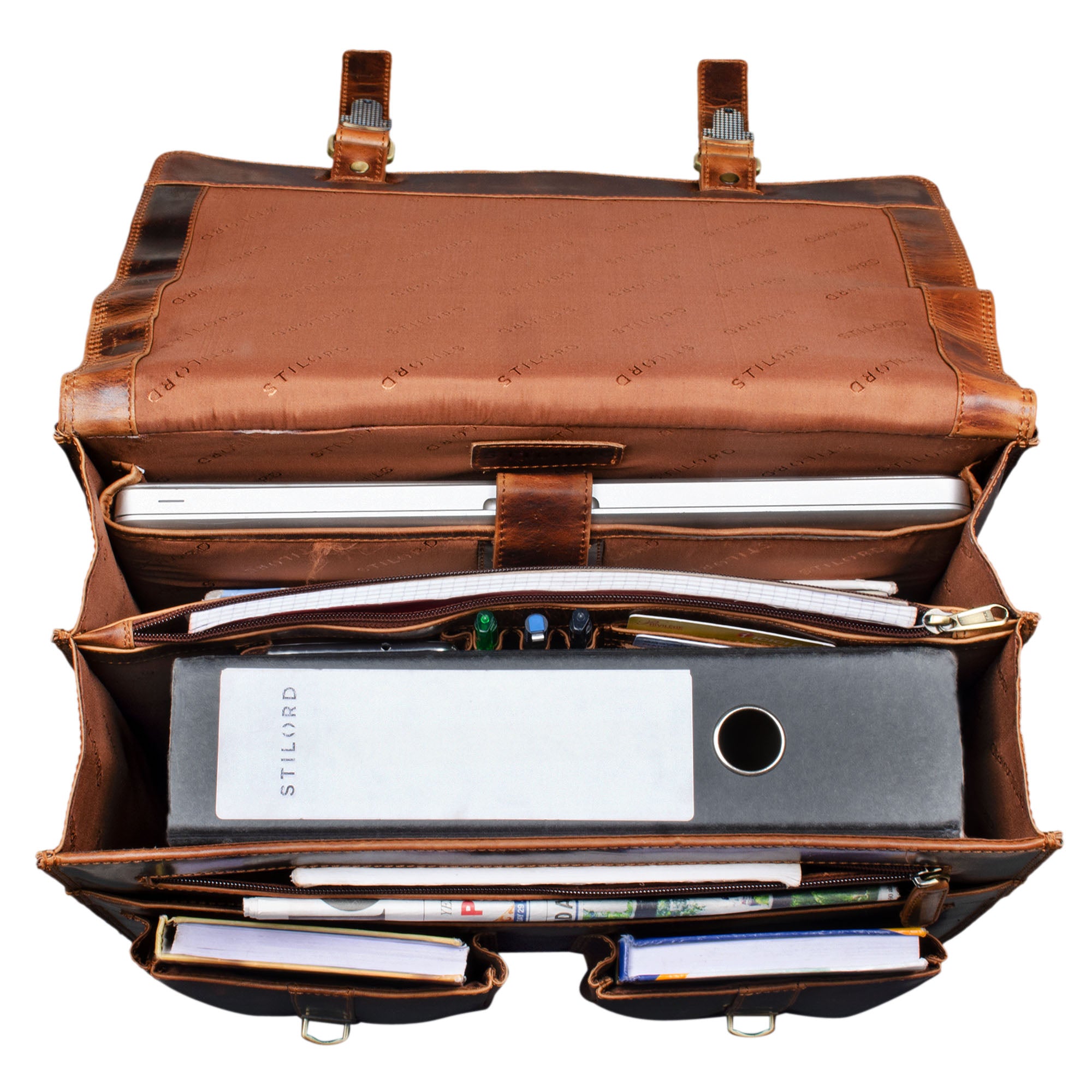 Braune Lehrertasche DIN A4 Vintage