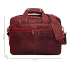 Leder Lehrertasche für Damen Vintage rot