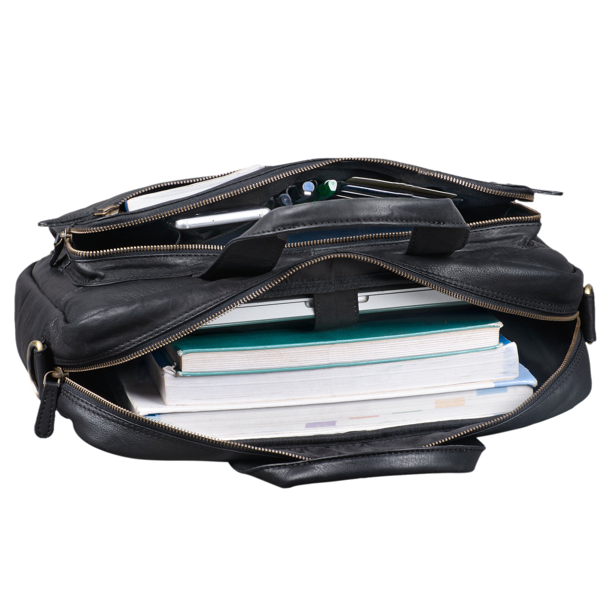 Arbeitstasche Leder schwarz