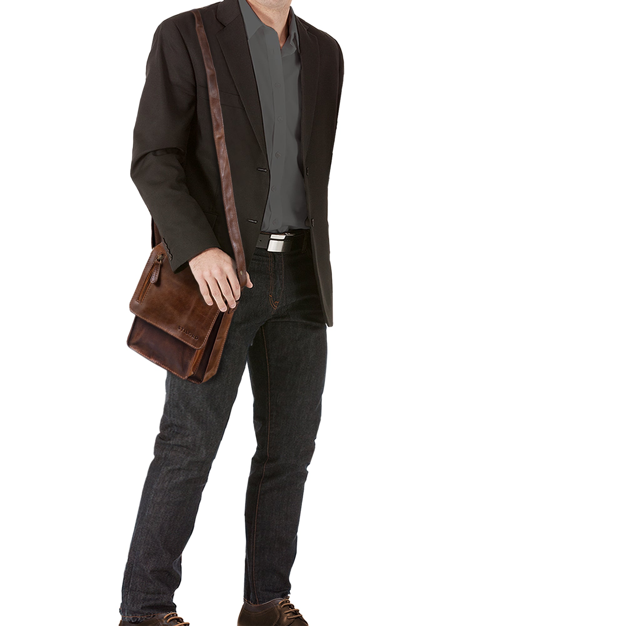 Stilvolle Ledertasche klein Herren