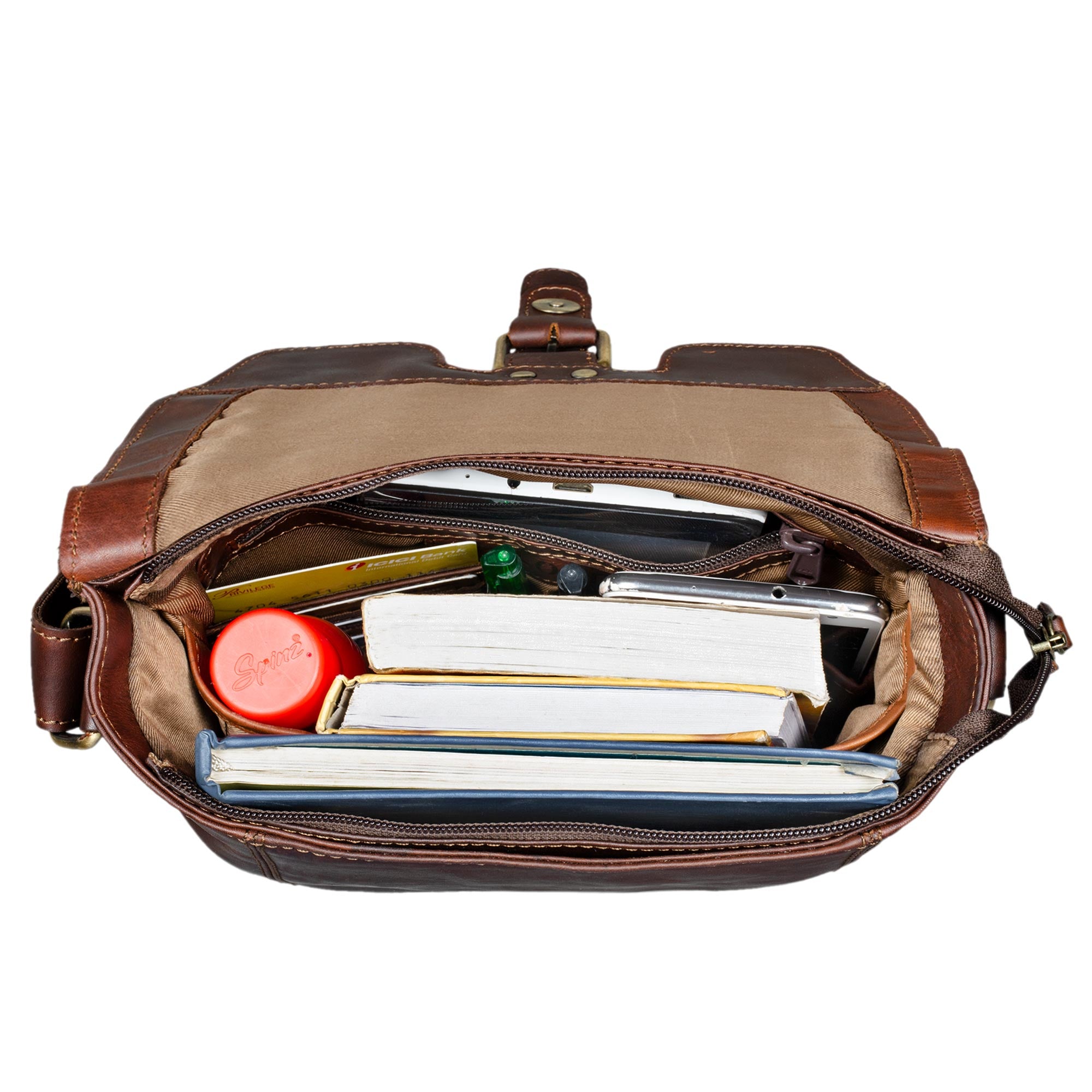 Umhängetasche Vintage Herren Echtleder Braun