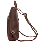 Damen Retro Rucksack Leder klein braun