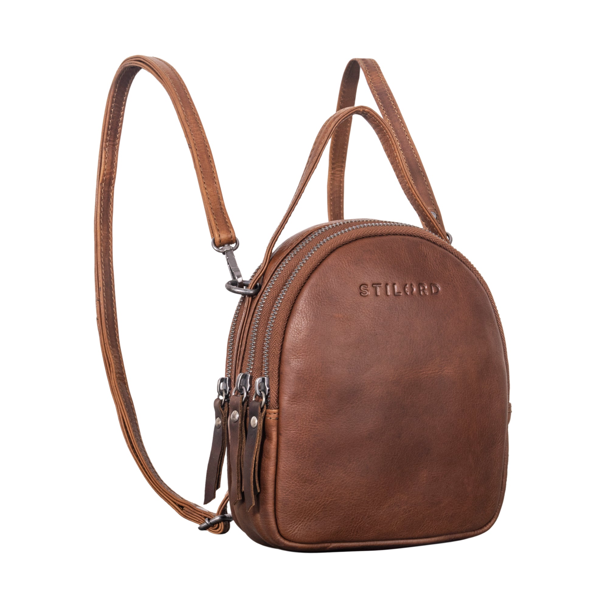 Leder rucksack cognac vintage braun