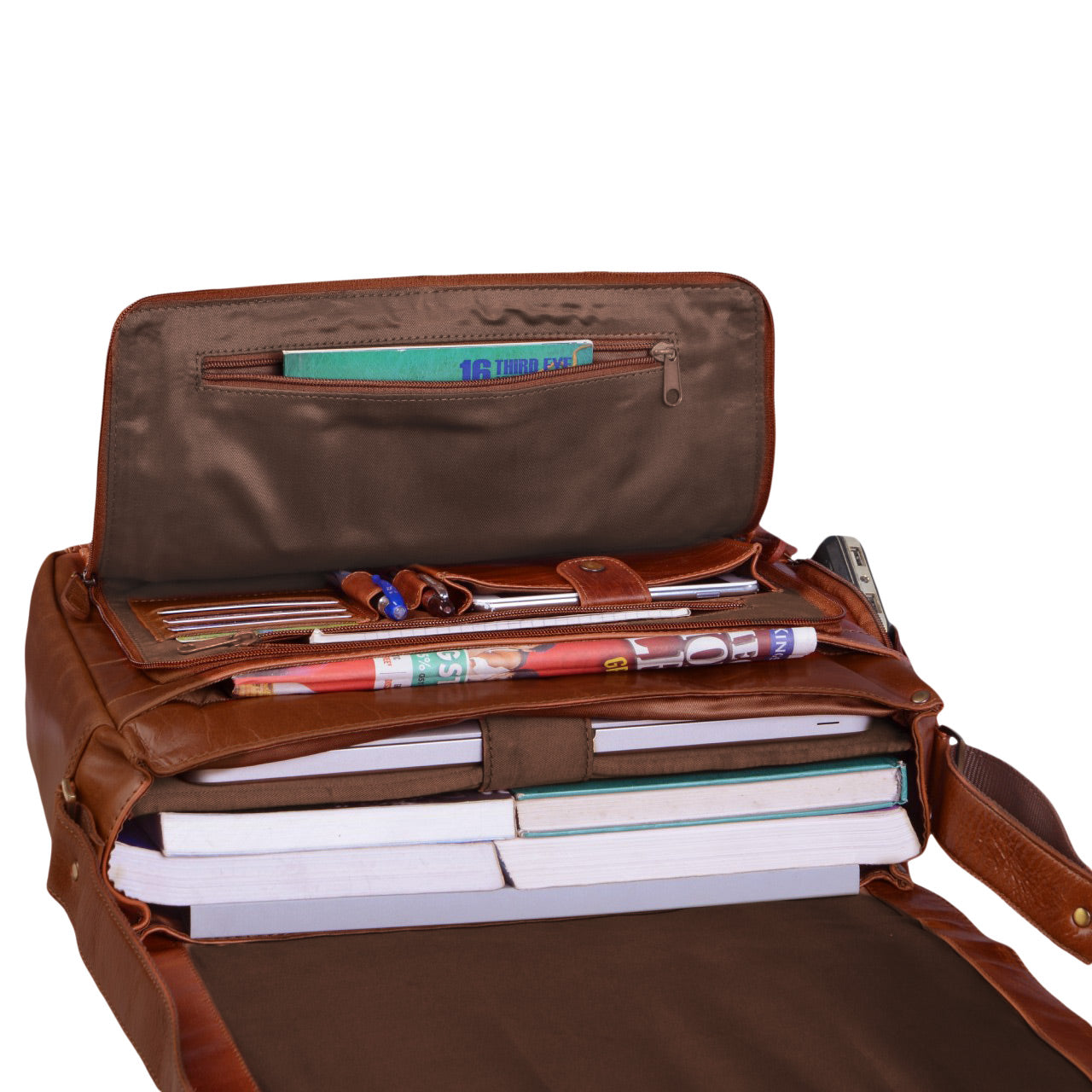 Braune Schultertasche Leder