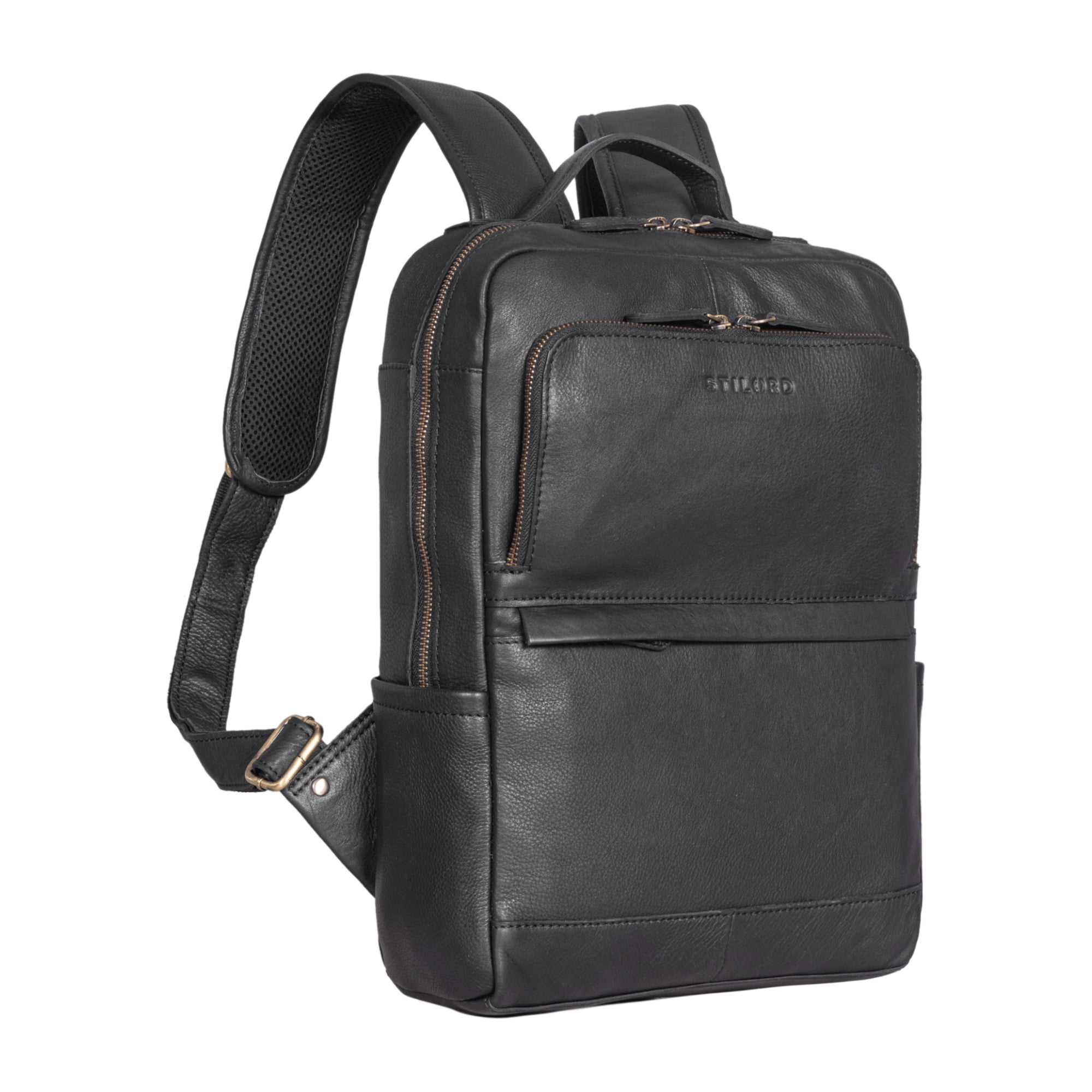 Rucksack Leder Schwarz Unisex