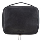 Leder Kulturtasche schwarz