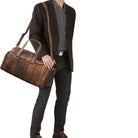 Große Leder Reisetasche Umhängetasche Vintage
