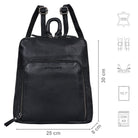 Vintage Rucksack Damen schwarz Leder klein