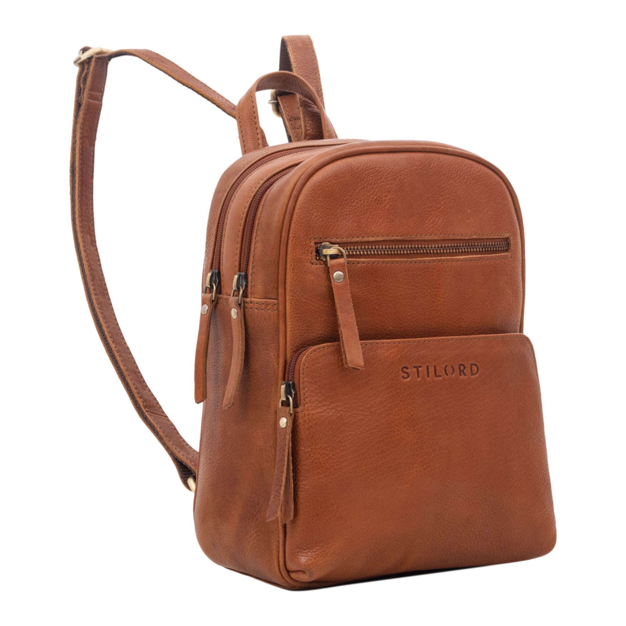 kleiner cityrucksack vintage damen braun
