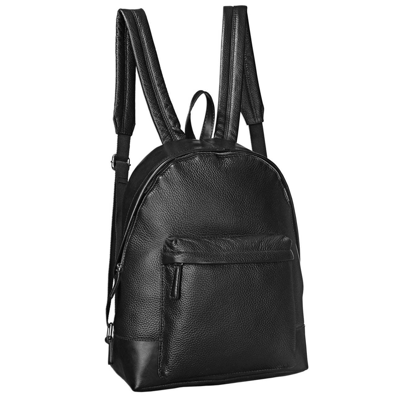 Schwarzer Lederrucksack
