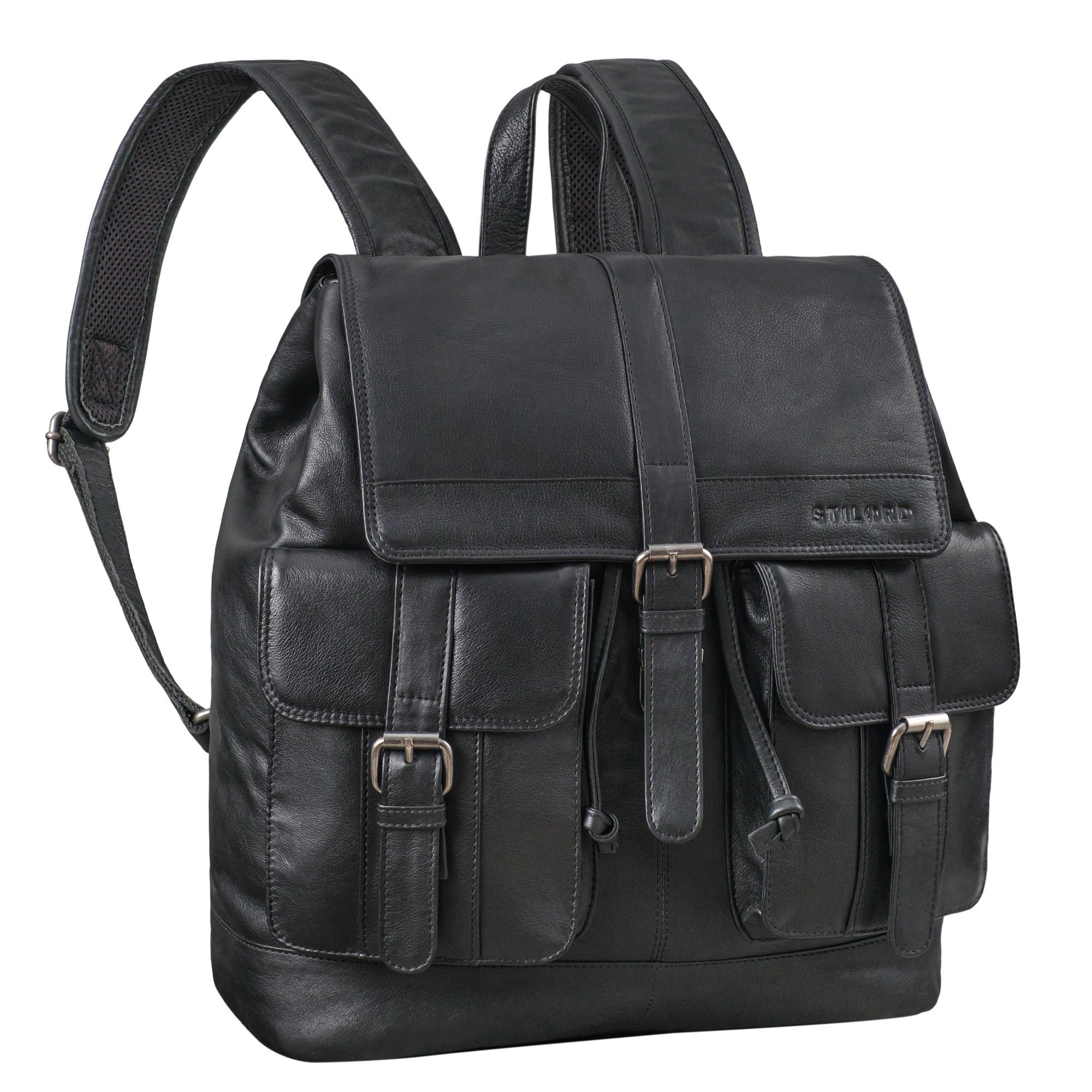 Leder-Rucksack für Herren in schwarz