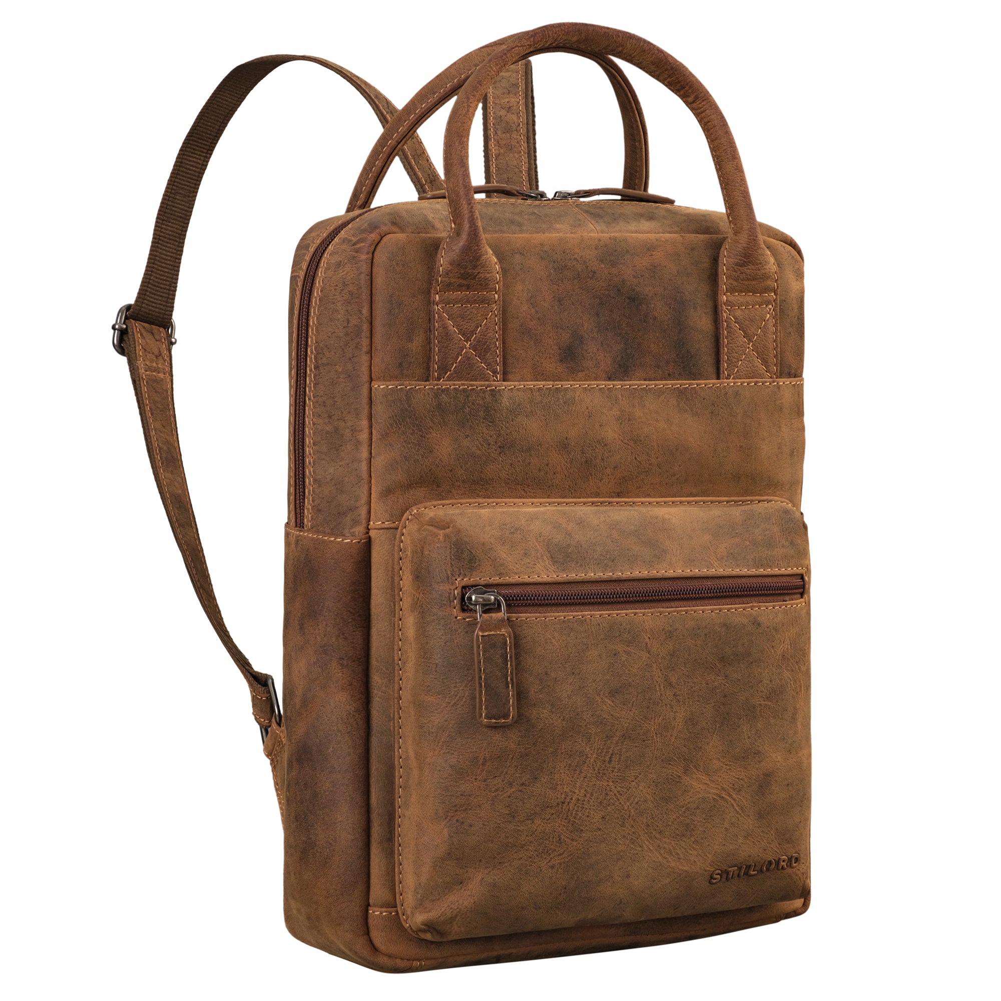 damen rucksack echt leder  braun
