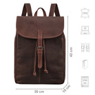 Vintage Rucksack Leder Damen dunkelbraun