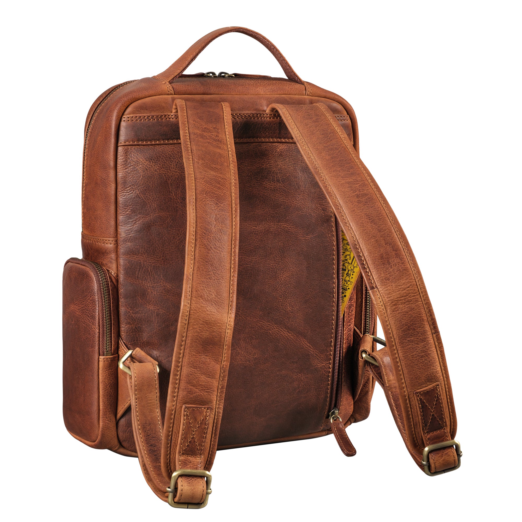 Schulrucksack Leder braun