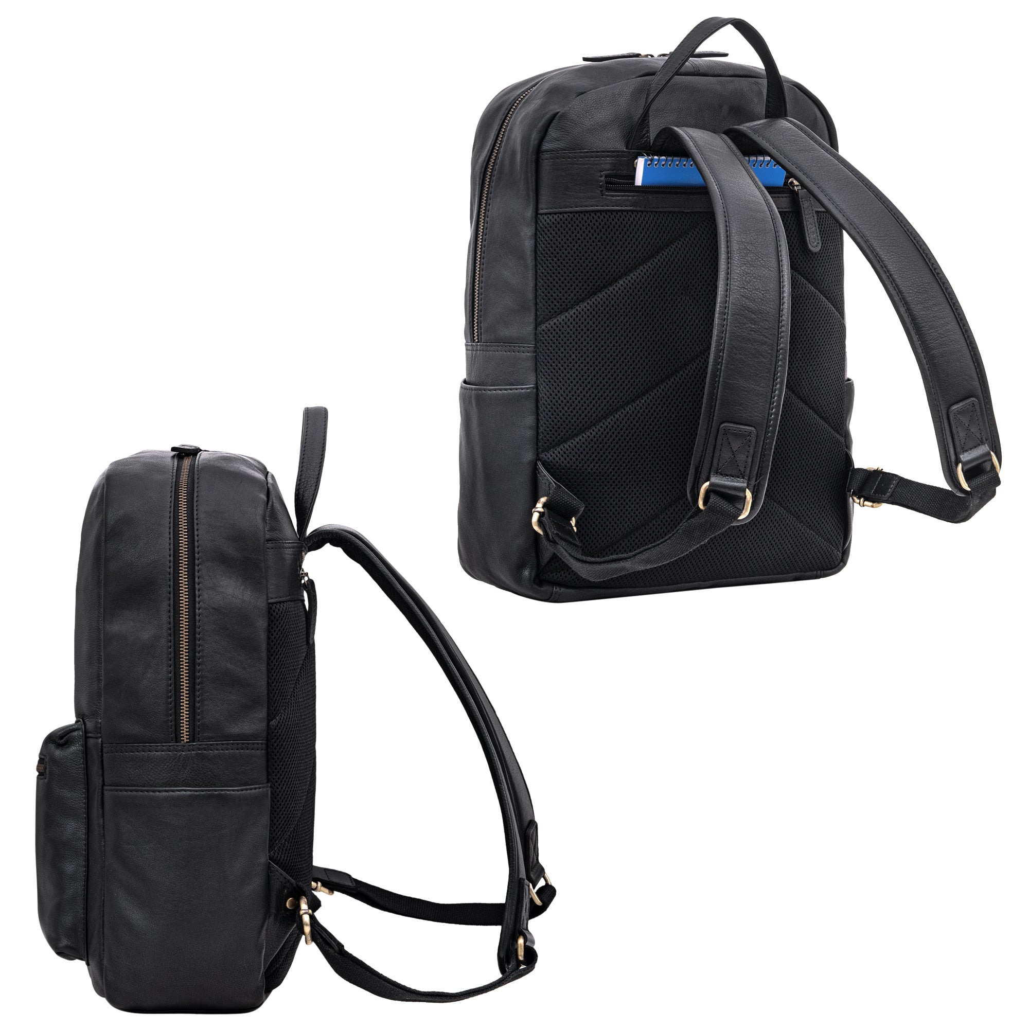 Schwarzer Leder Rucksack