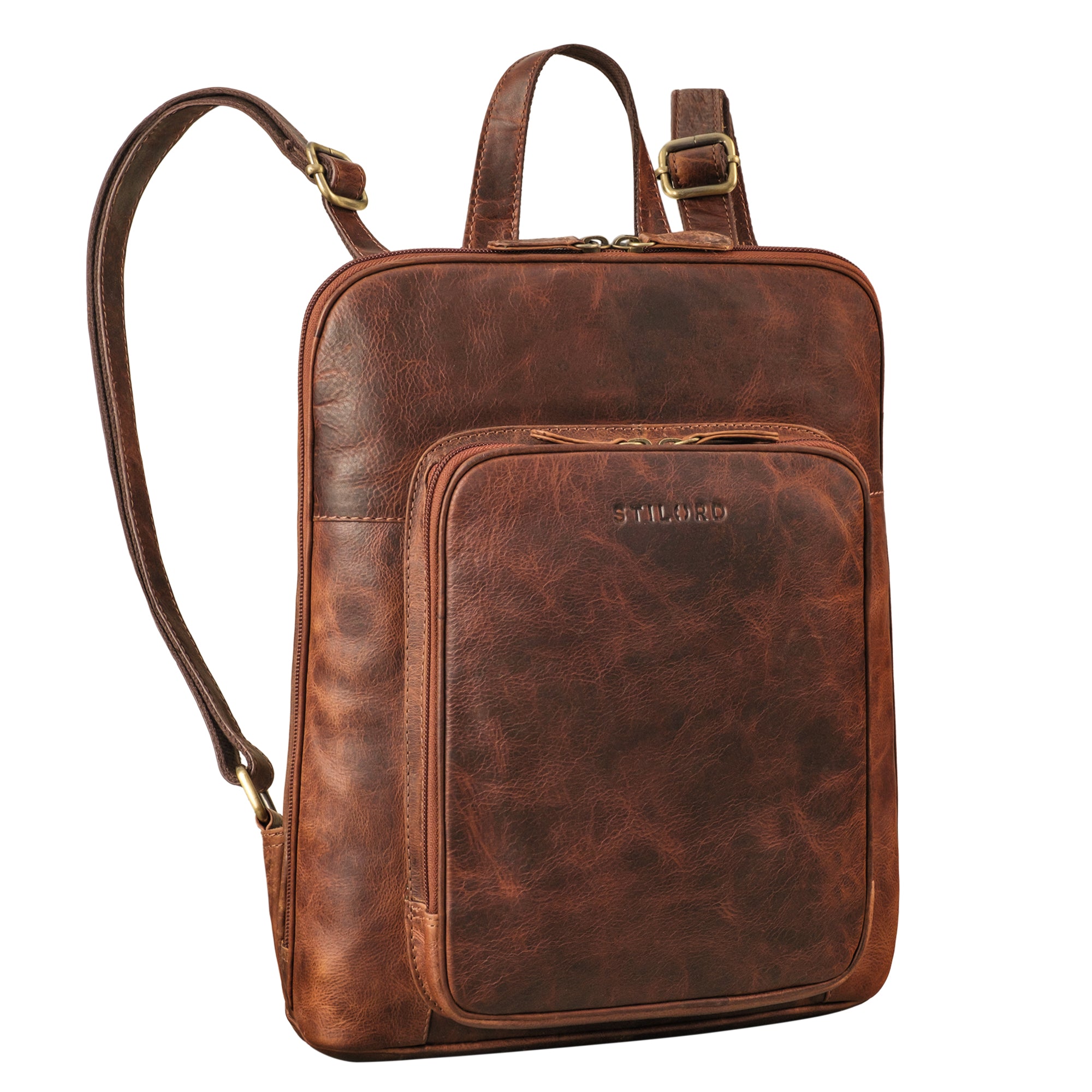 Rucksack Damen Leder cognac
