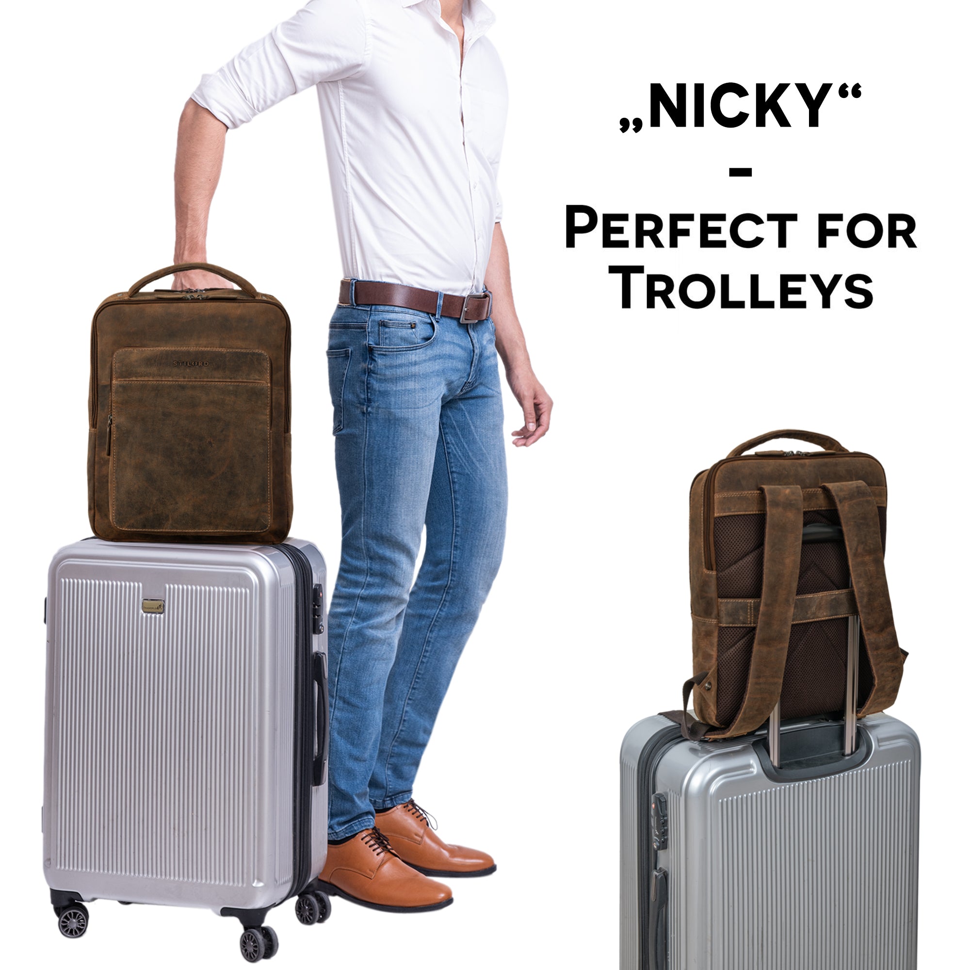 Rucksack mit Trolleyhalter