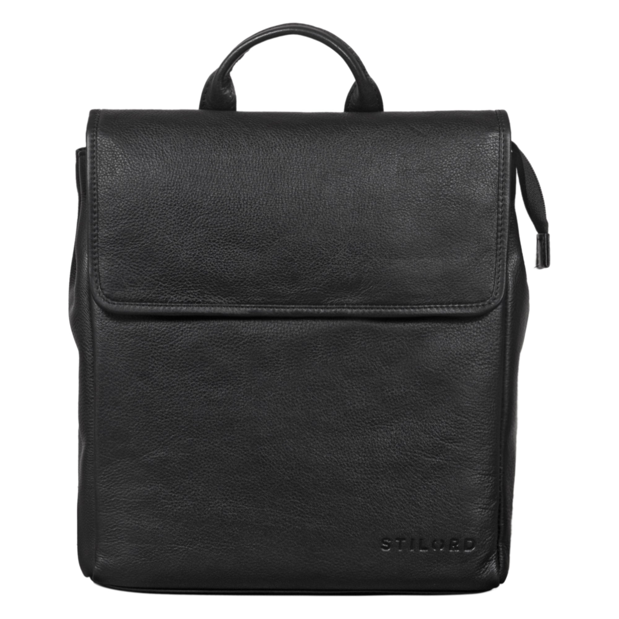 Lederrucksack herren damen schwarz