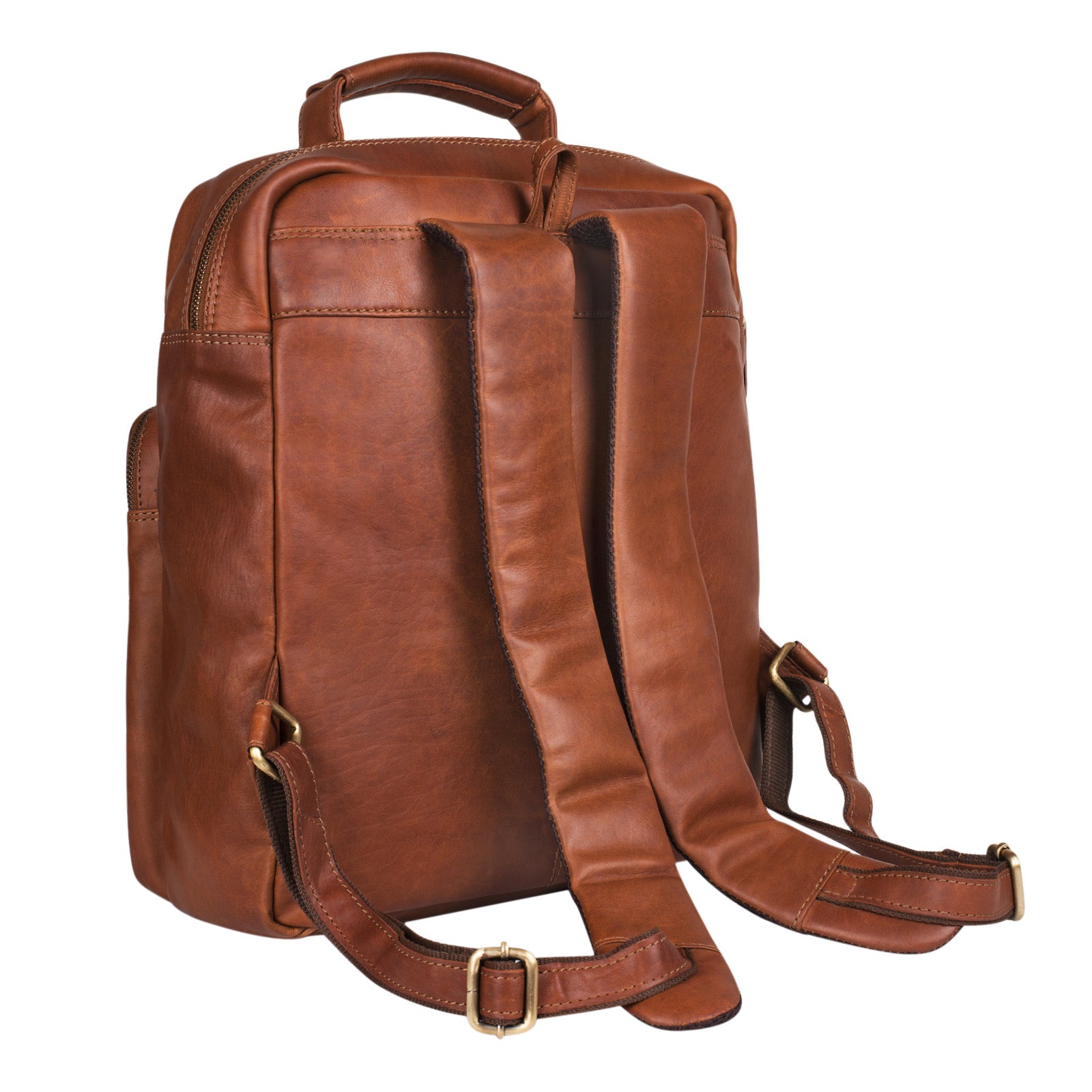 Frauen Rucksack Handtasche Leder cognac braun