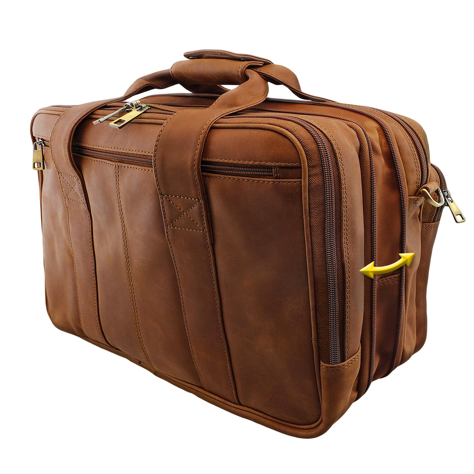 Lehrertasche Leder erweiterbar