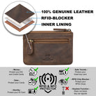 Mini Geldbeutel für Schlüssel Leder braun