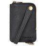 schlüsseletui leder schwarz mit ausziehbarem Lederband und Karabinerhaken