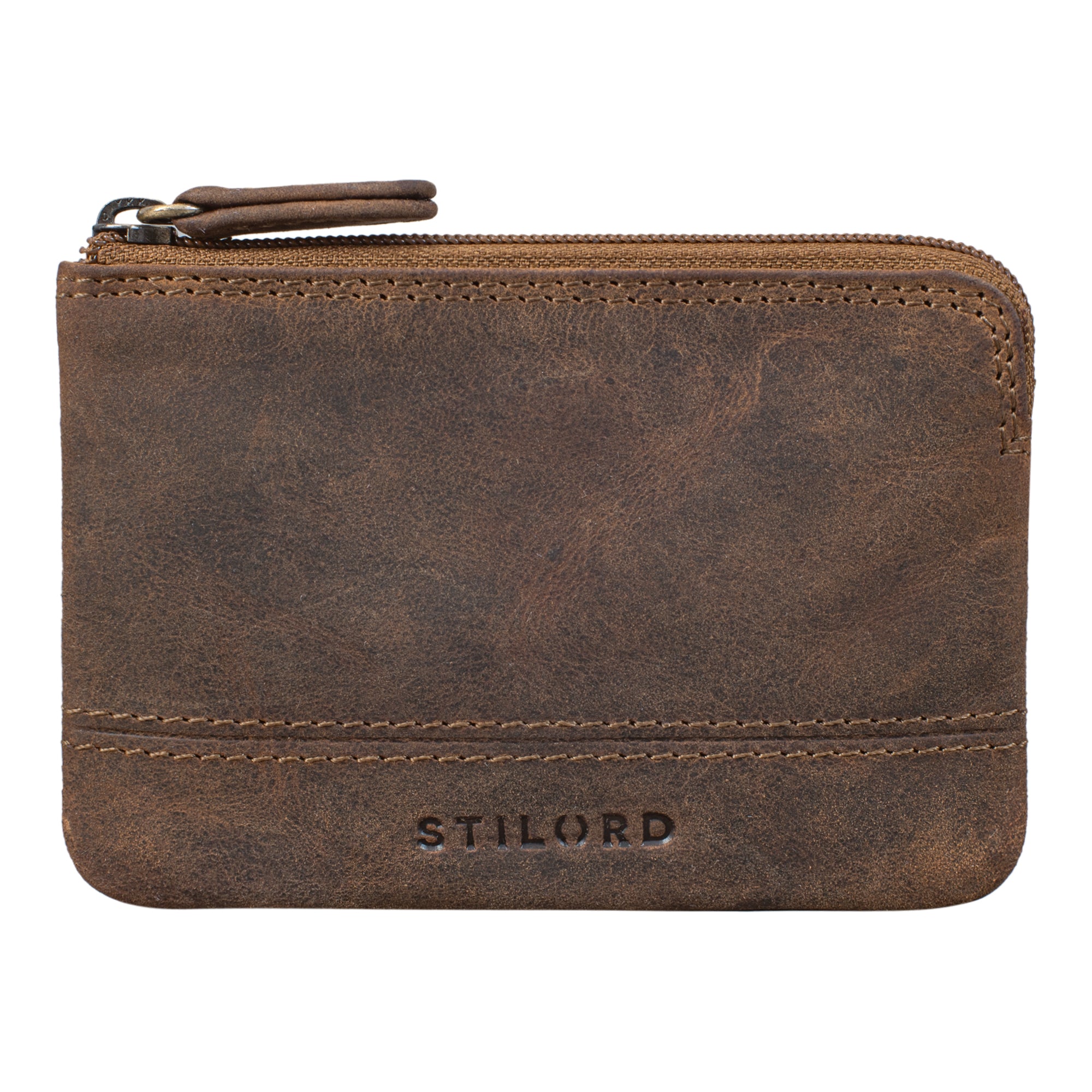 Etui für Schlüssel Münzen Leder braun