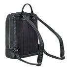schwarzer Schulrucksack aus Leder für Teenager