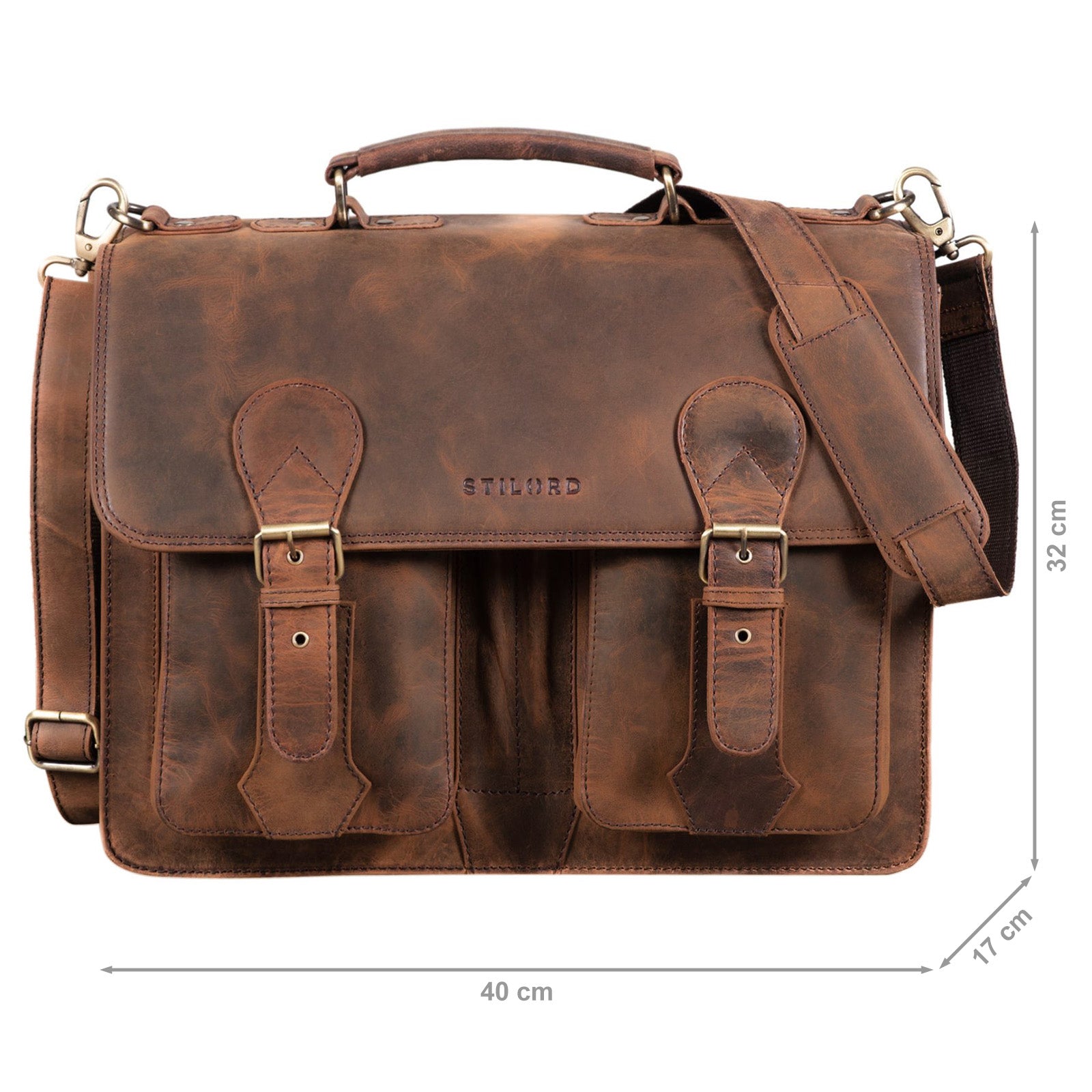 Leder Schultasche braun Leder
