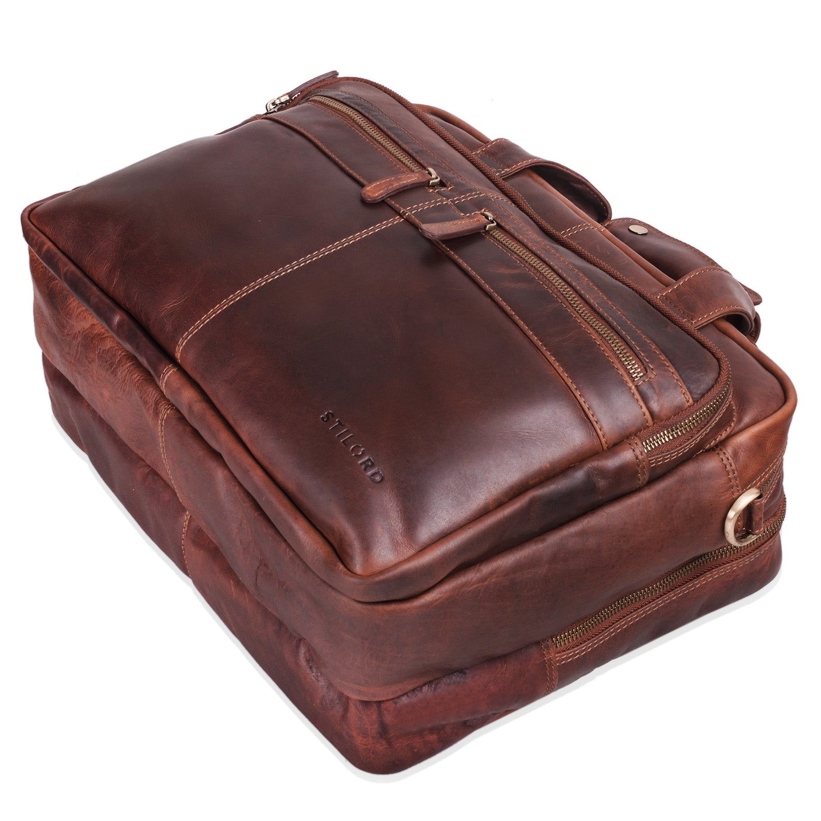 Schultertasche Leder dunkelbraun