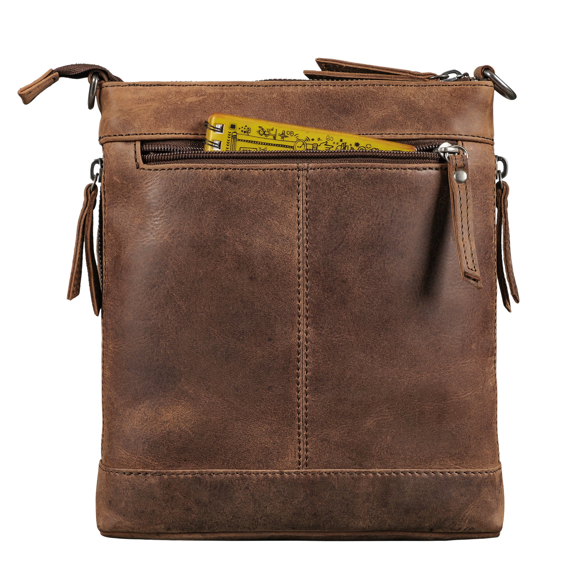 Leder Schultertasche Damen braun