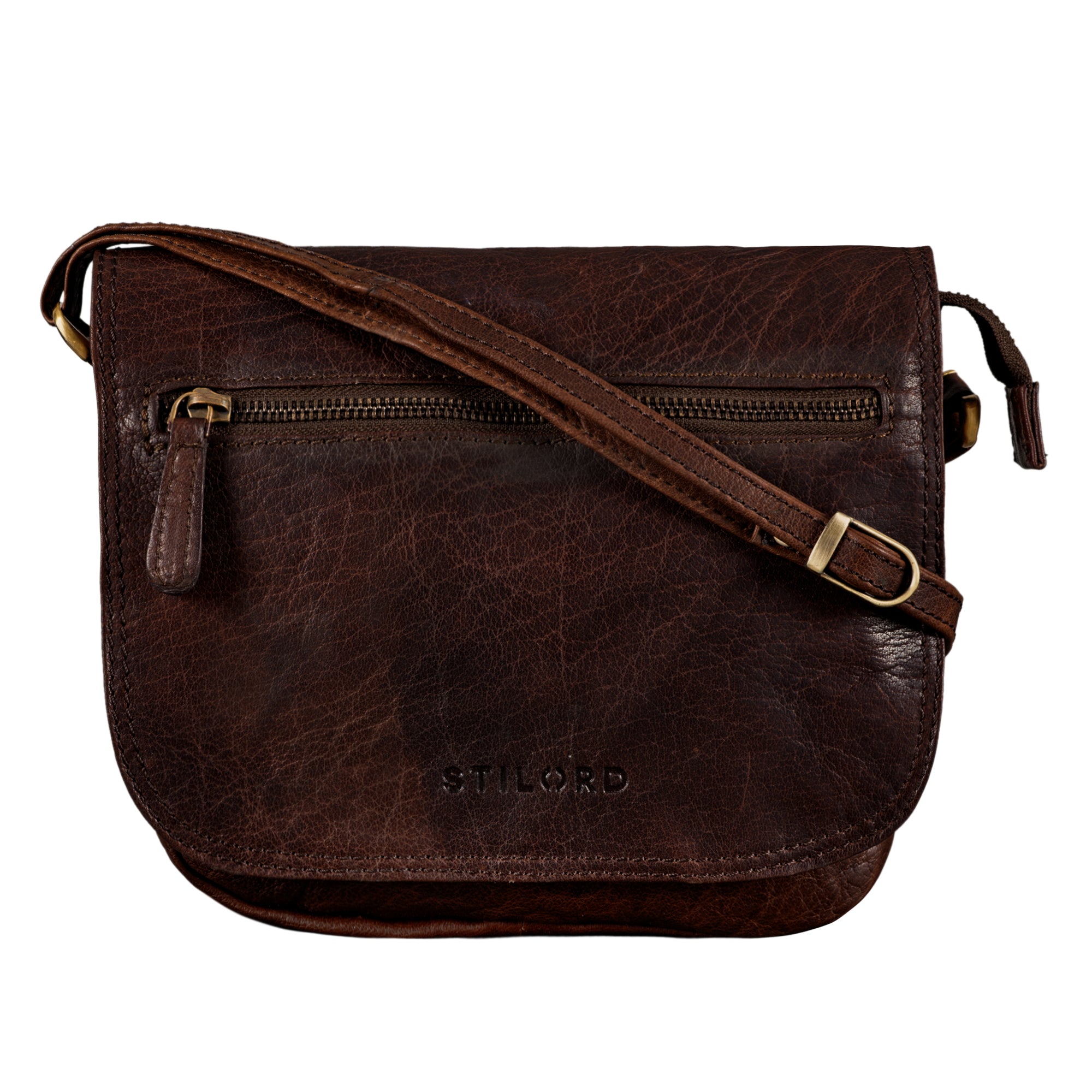 Umhängetasche Dunkel-Braun Frauen Vintage-Leder
