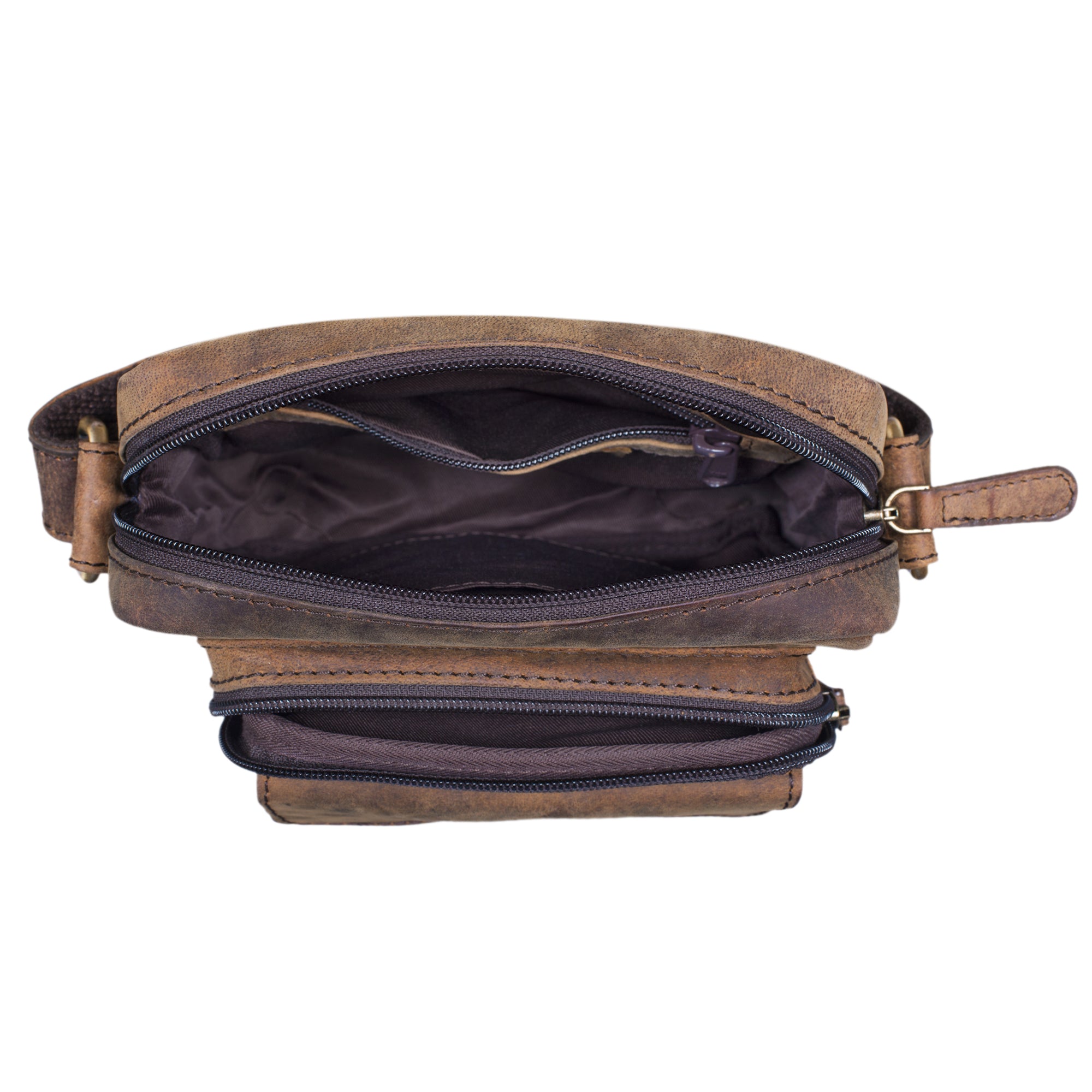 Leder Schutlertasche Herren Vintage braun
