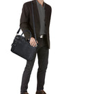 Schwarze Schultertasche Ledertasche Herren