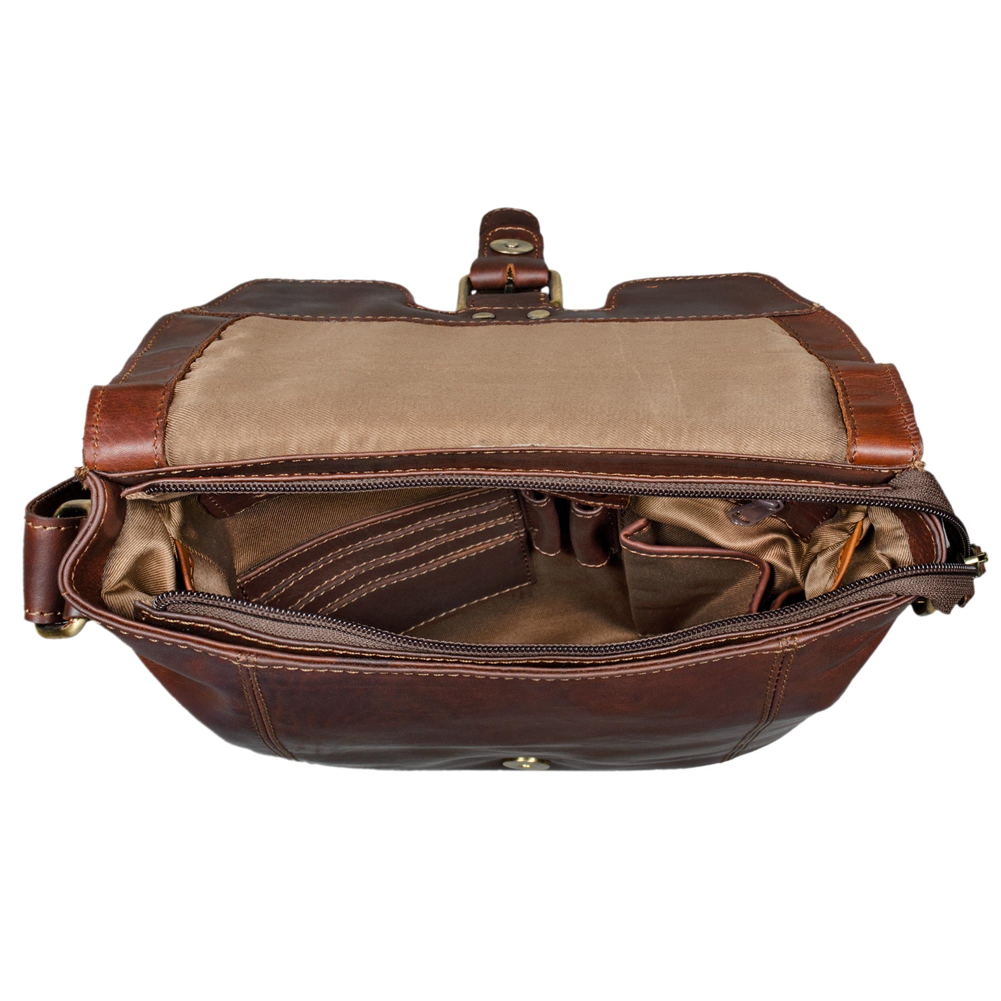 Kleine Vintage Leder Schultertasche für Herren