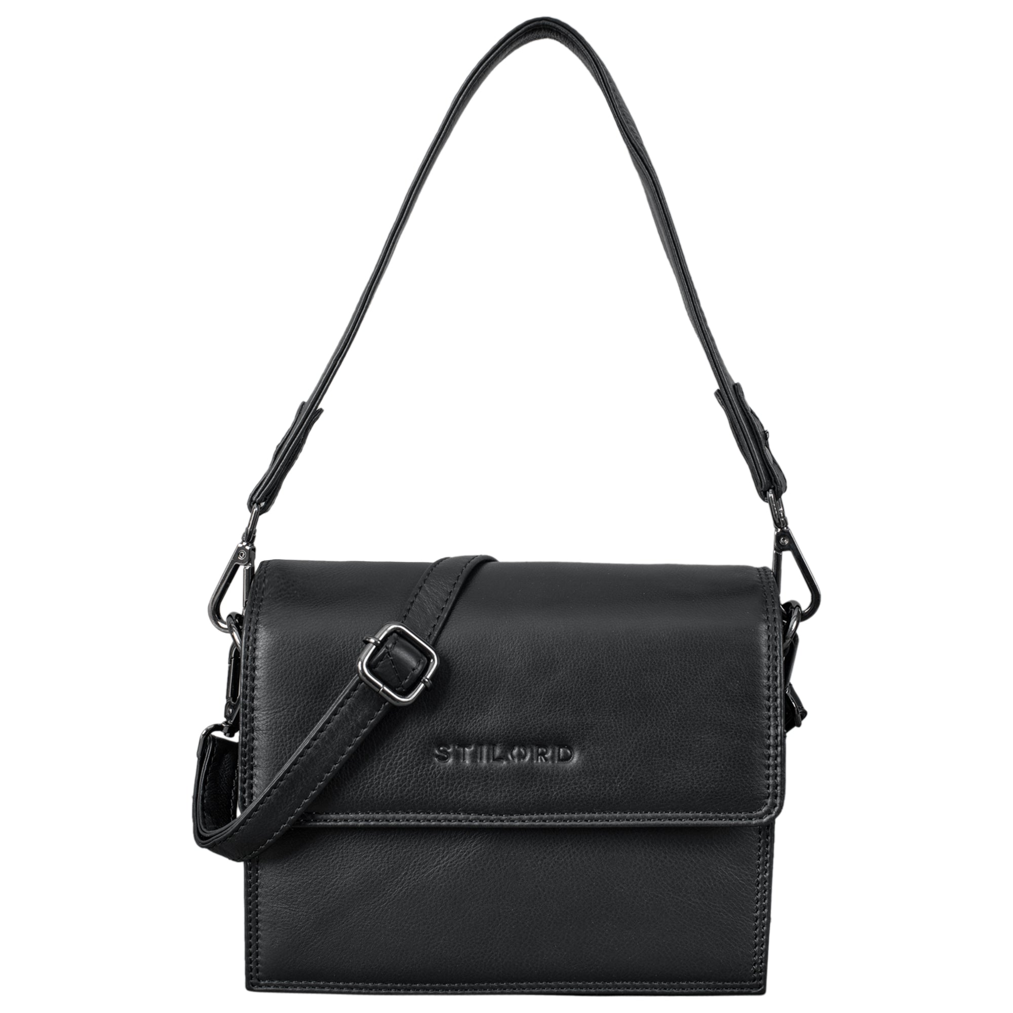Lederhandtasche schwarz Frauen