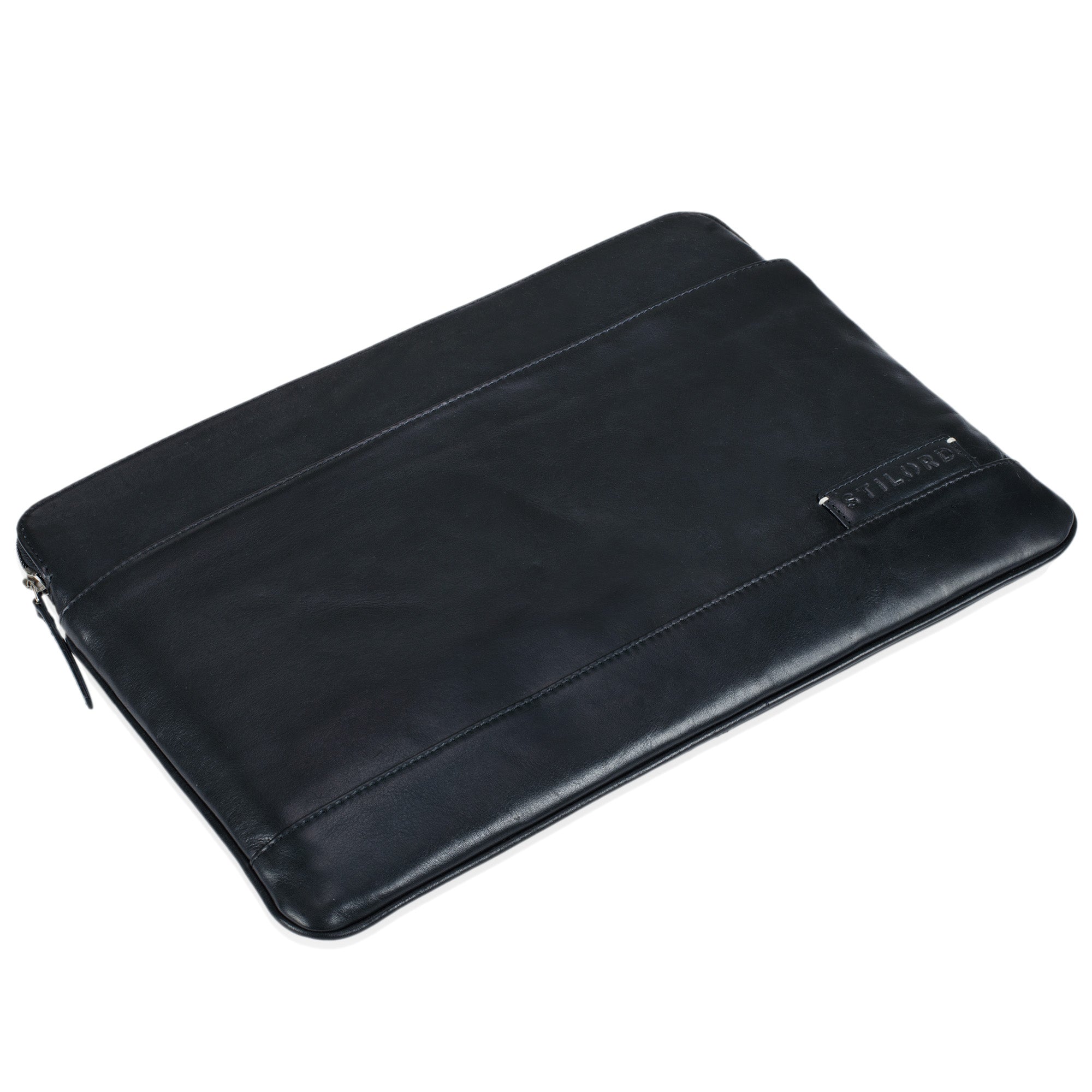 Schwarze Ledertasche für MacBooks