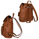Großer Leder Rucksack Schule braun