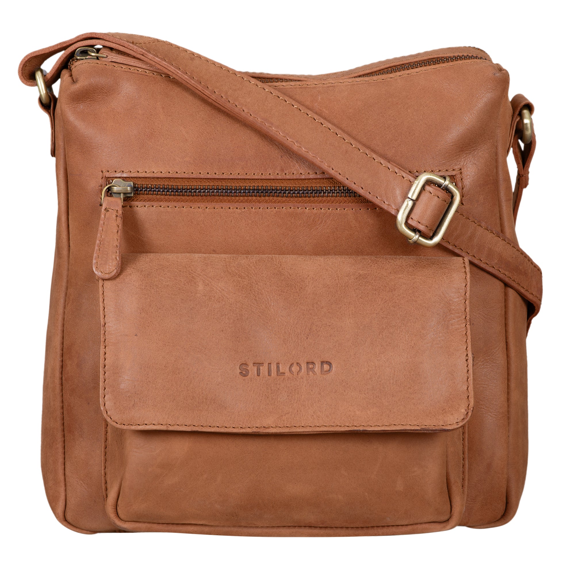 Echtledertasche Damen Büffelleder braun