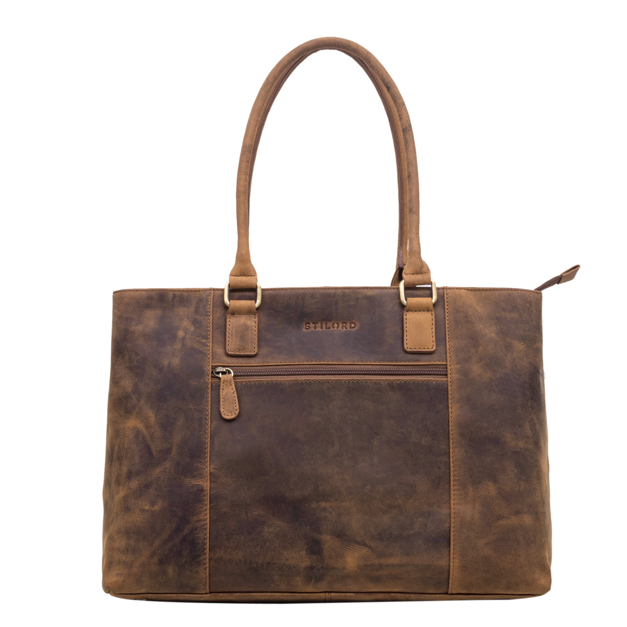 Damen Umhängetasche Leder braun Wildleder