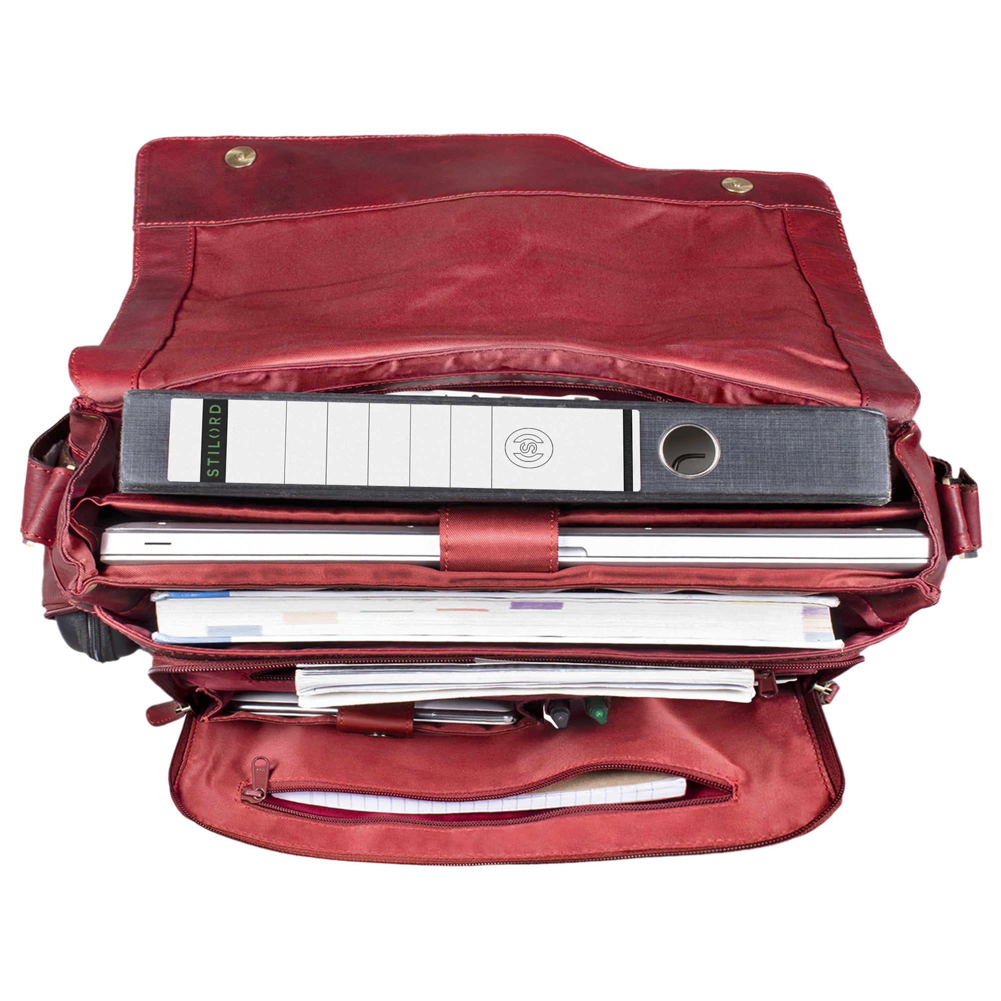 Leder Businesstasche Herren Vintage rot
