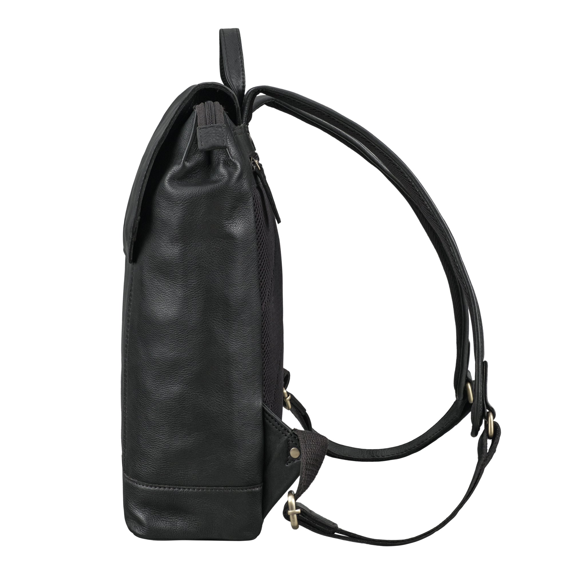 Rucksack Schule Leder schwarz