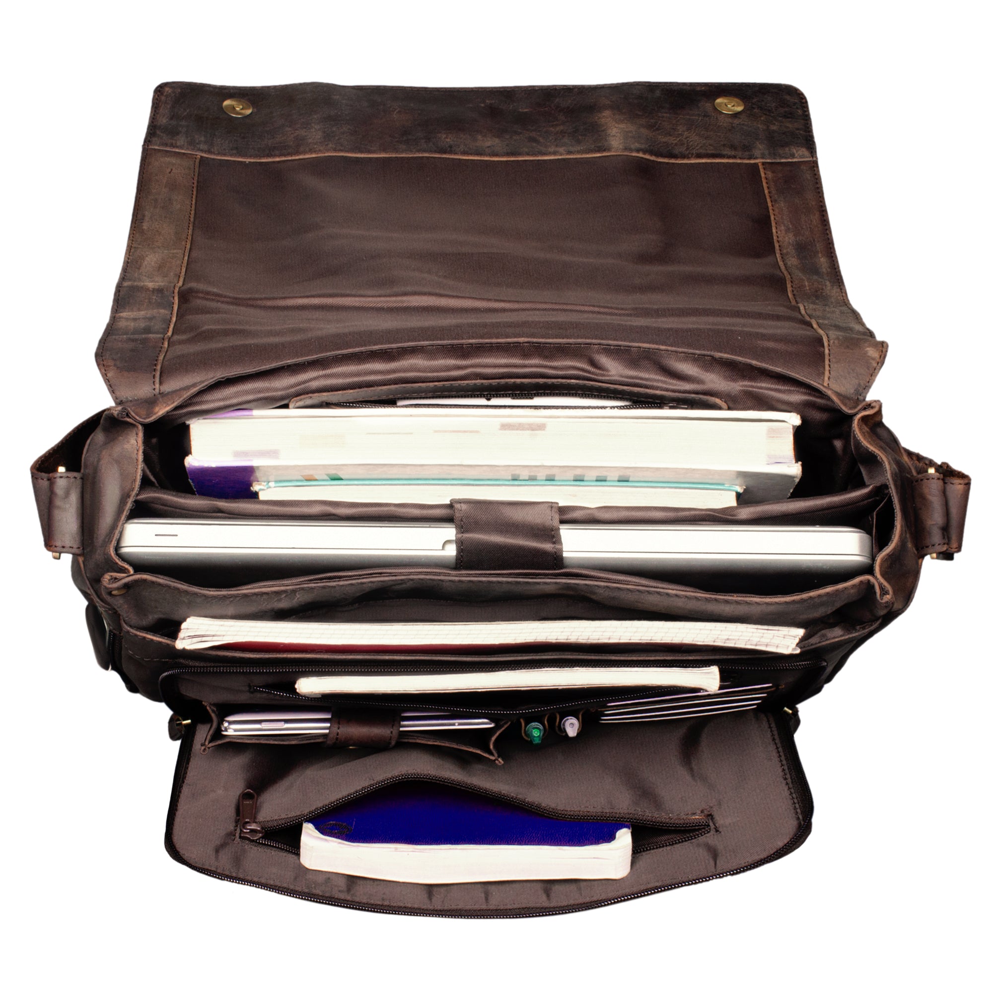 Leder Schultertasche Vintage groß