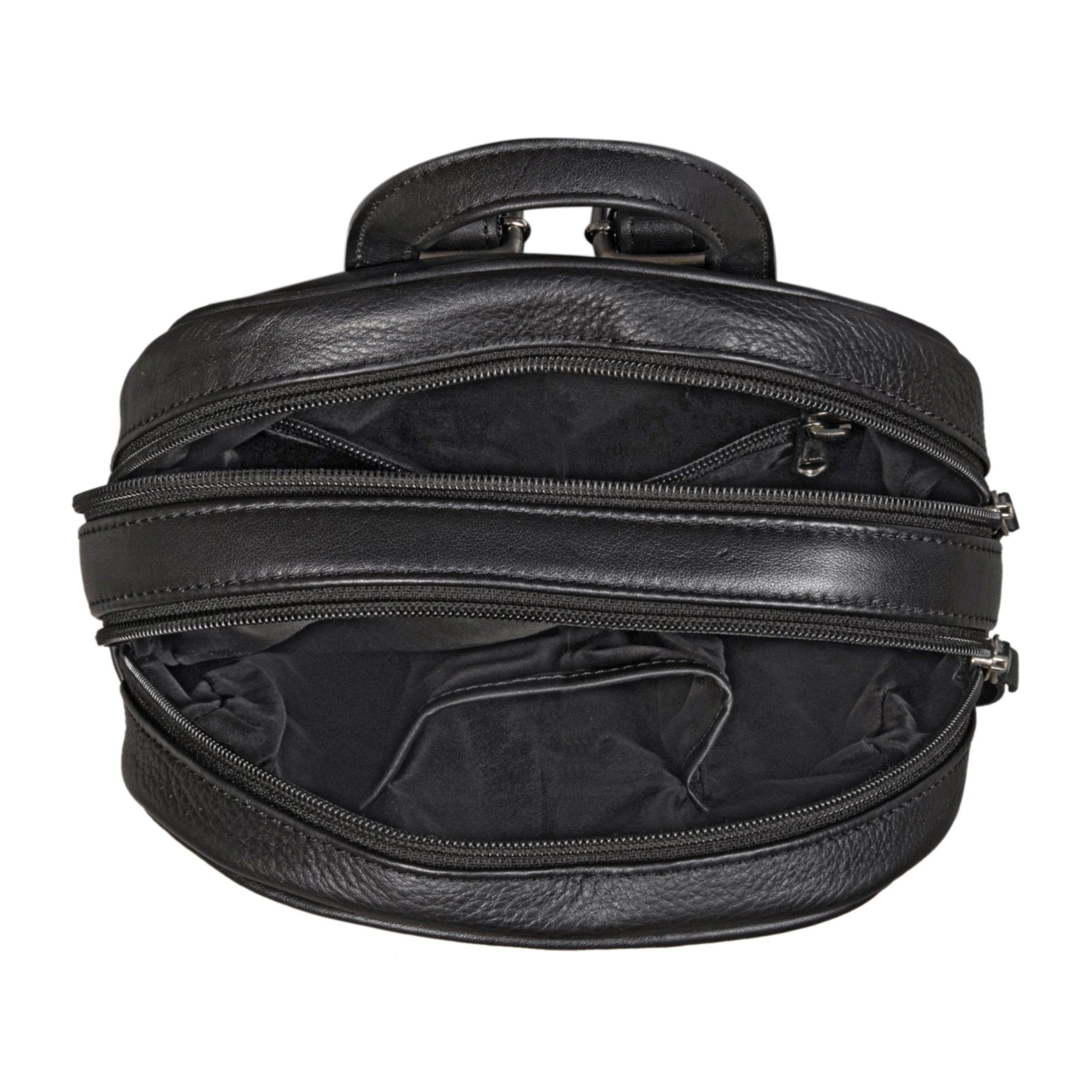 Retro Daypack 2 Hauptfächer klein schwarz