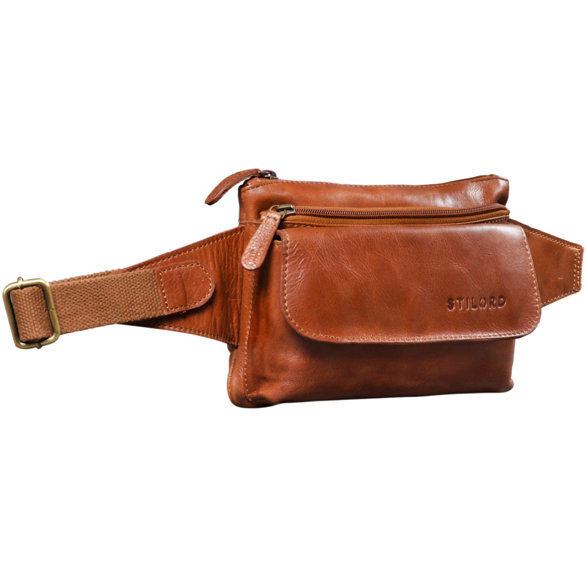 Leder Bauchtasche Vintage braun
