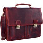 Businesstasche Vintage Leder rot - braun
