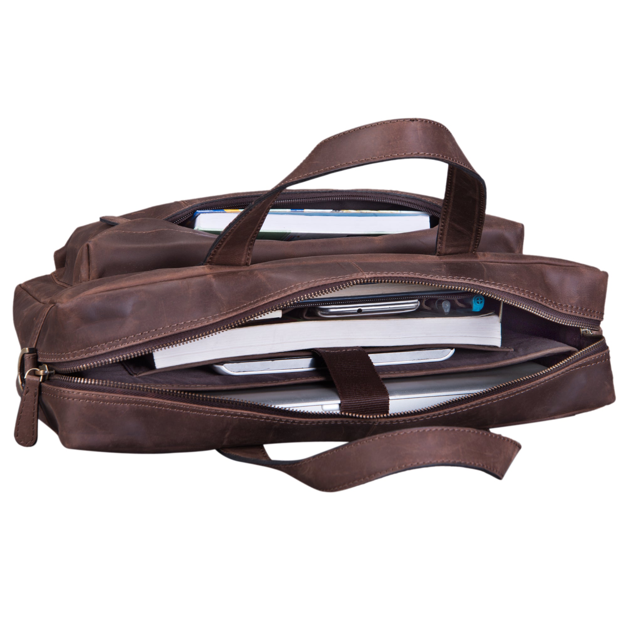 Große Business Ledertasche Vintage braun