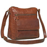 Umhängetasche Damen Retro Leder braun