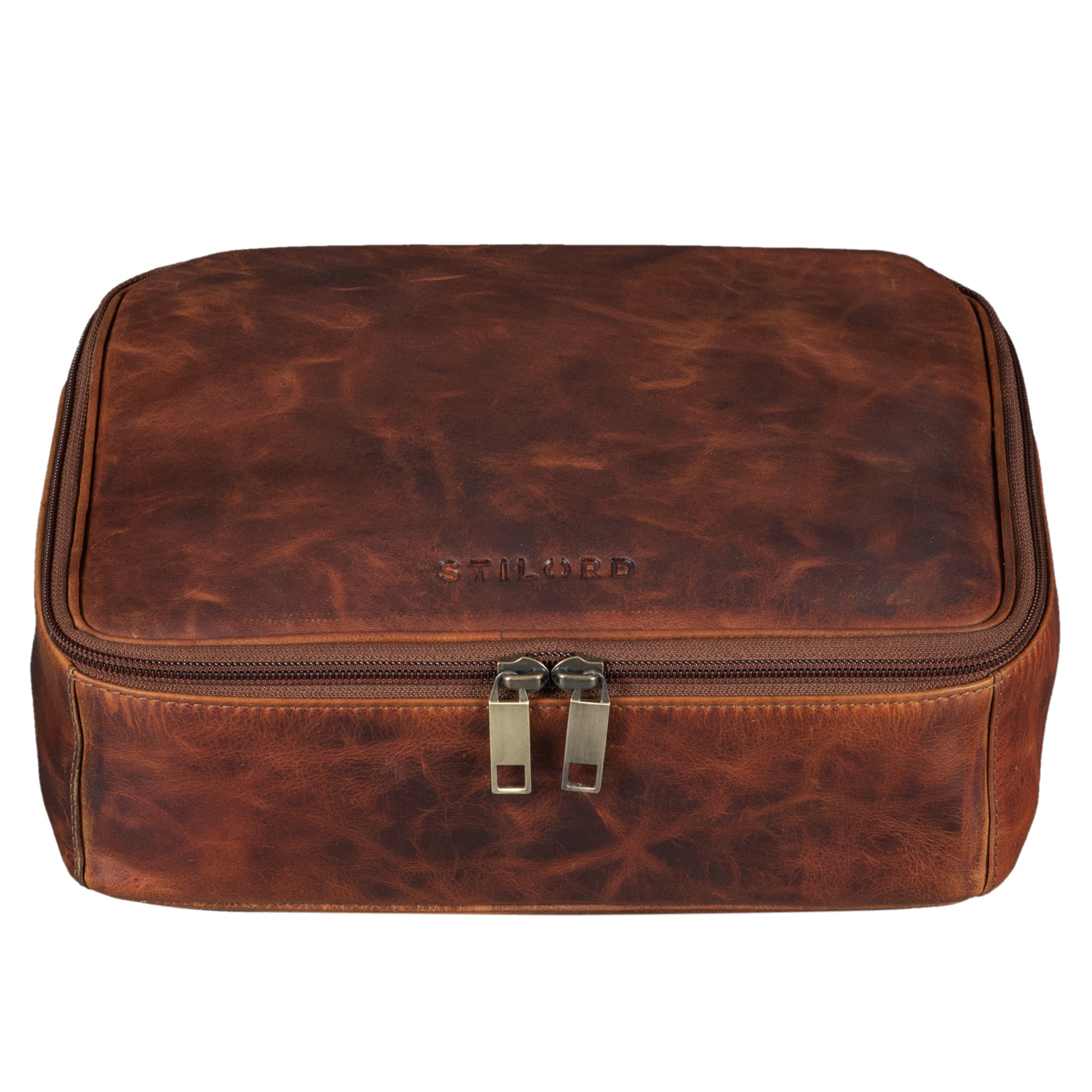 Kulturtasche Leder braun