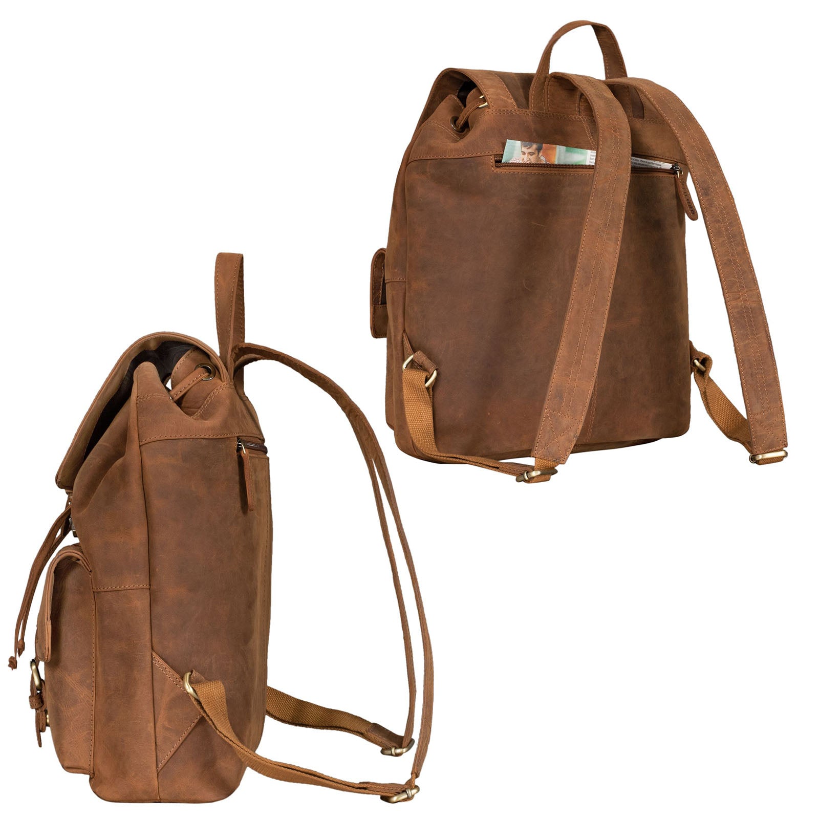 Vintage Damenrucksack echtes Leder